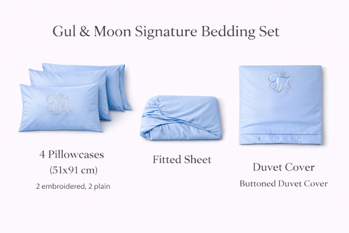 Gul & Moon Signature Bedding Set — Light Blue (King)
