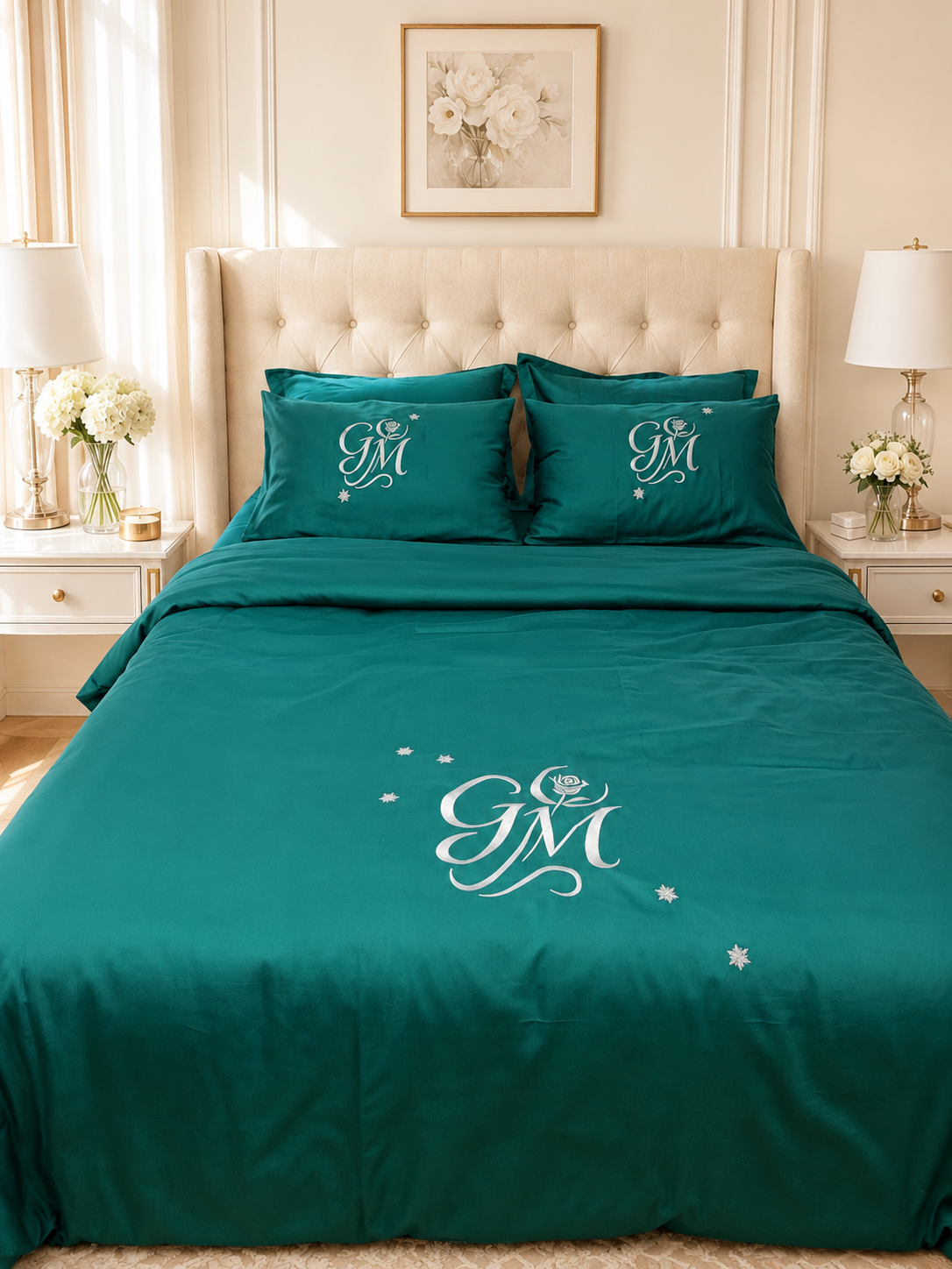 Gul & Moon Signature Bedding Set — Emerald Green (Queen)
