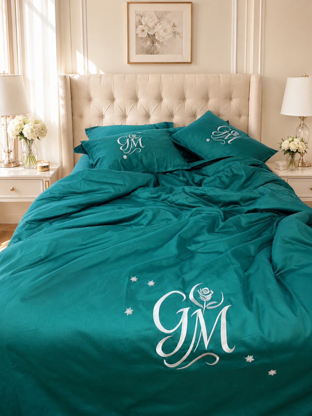 Gul & Moon Signature Bedding Set — Emerald Green (Queen)
