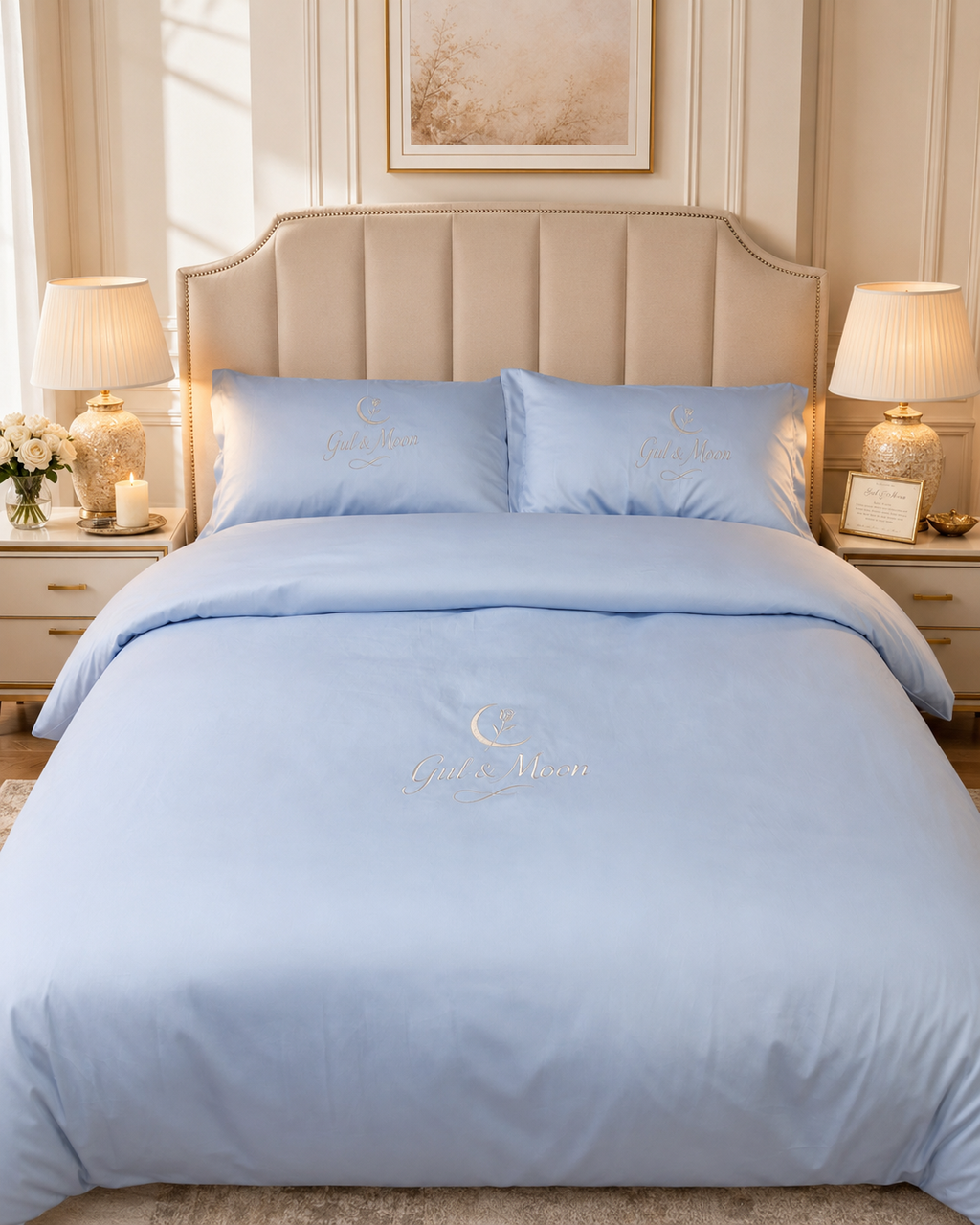 Gul & Moon Signature Bedding Set — Light Blue (King)