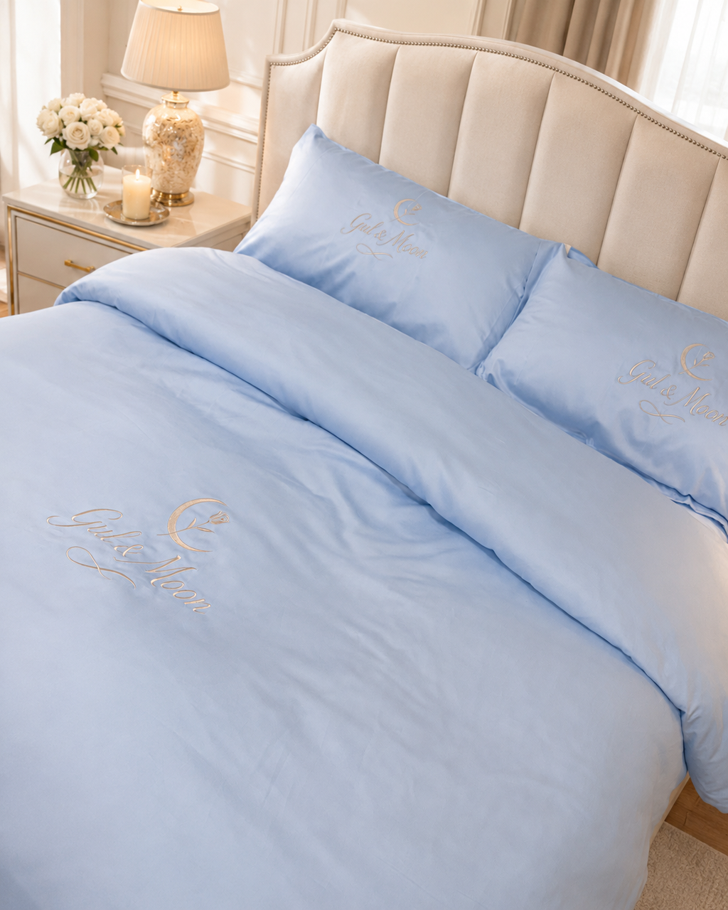 Gul & Moon Signature Bedding Set — Light Blue (King)