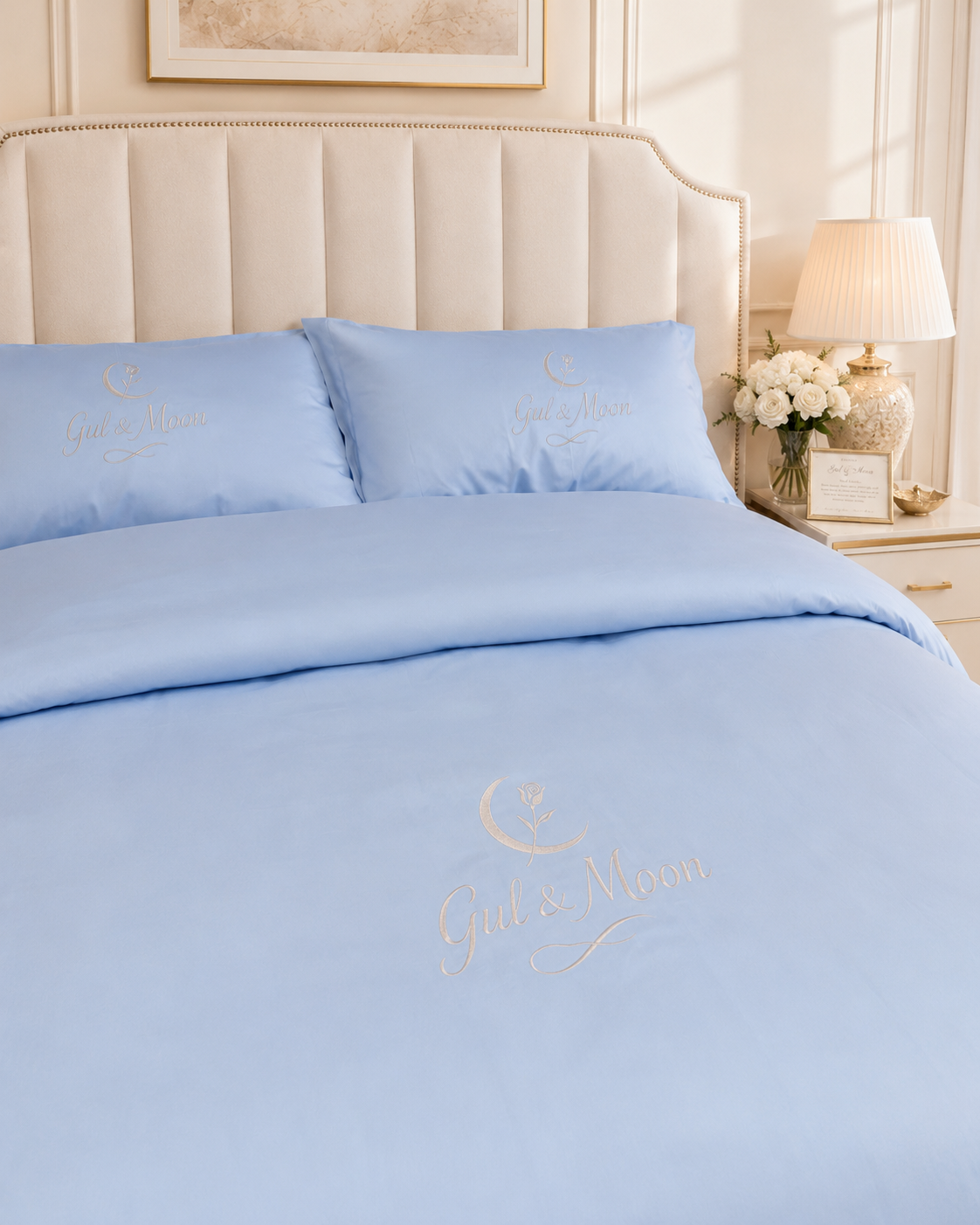 Gul & Moon Signature Bedding Set — Light Blue (King)