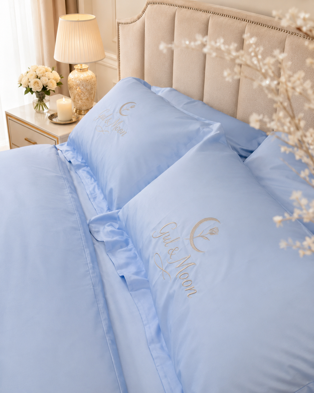 Gul & Moon Signature Bedding Set — Light Blue (King)