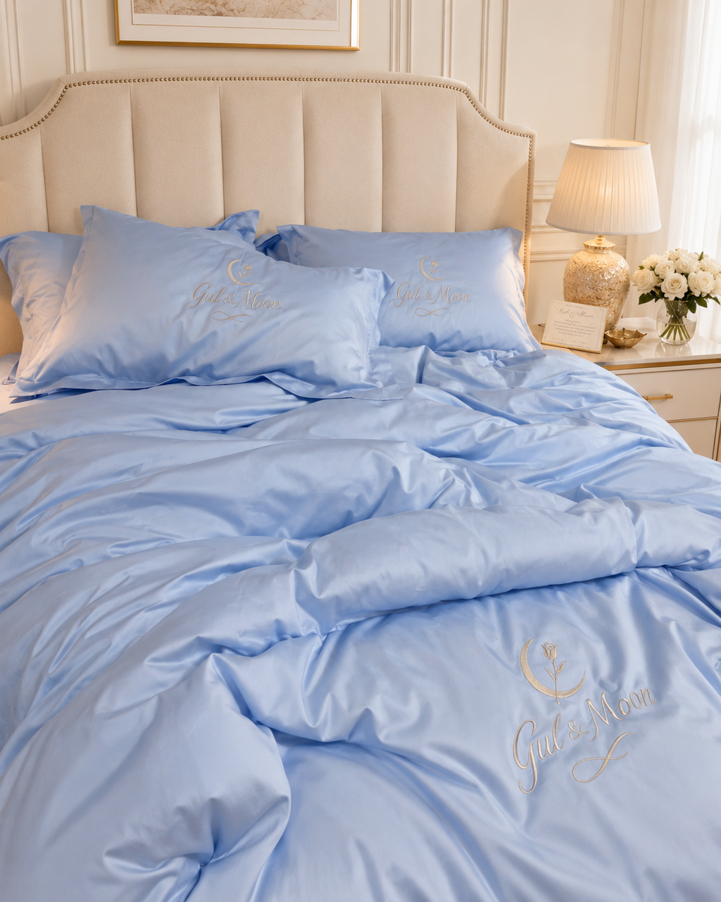 Gul & Moon Signature Bedding Set — Light Blue (King)