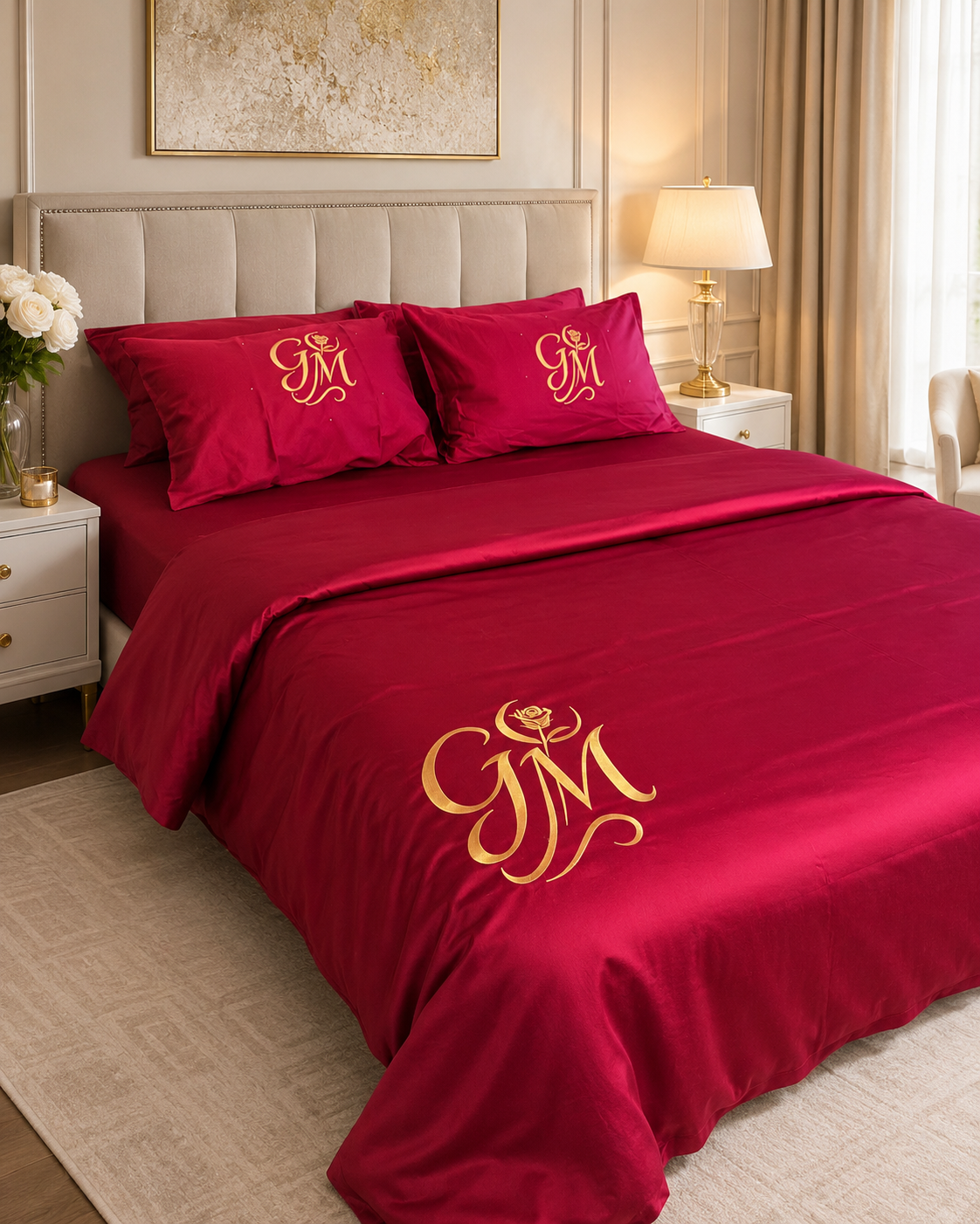 Gul & Moon Signature Bedding Set — Burgundy
