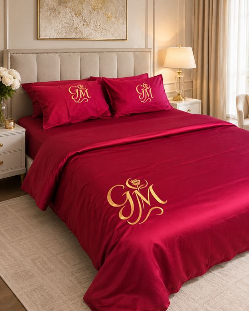 Gul & Moon Signature Bedding Set — Burgundy