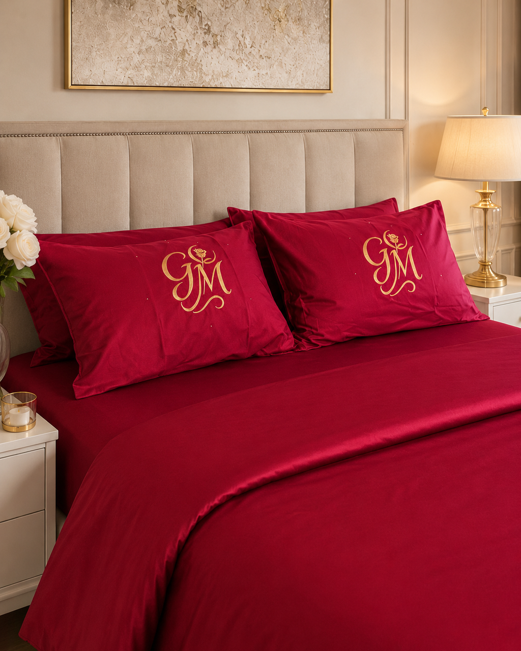 Gul & Moon Signature Bedding Set — Burgundy
