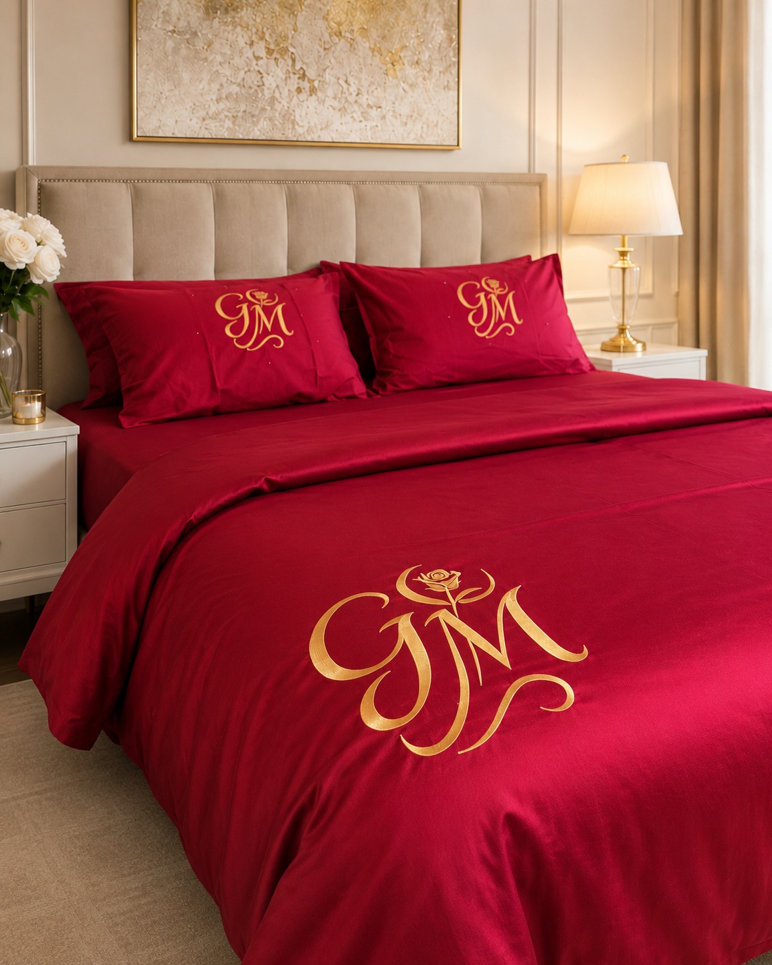 Gul & Moon Signature Bedding Set — Burgundy