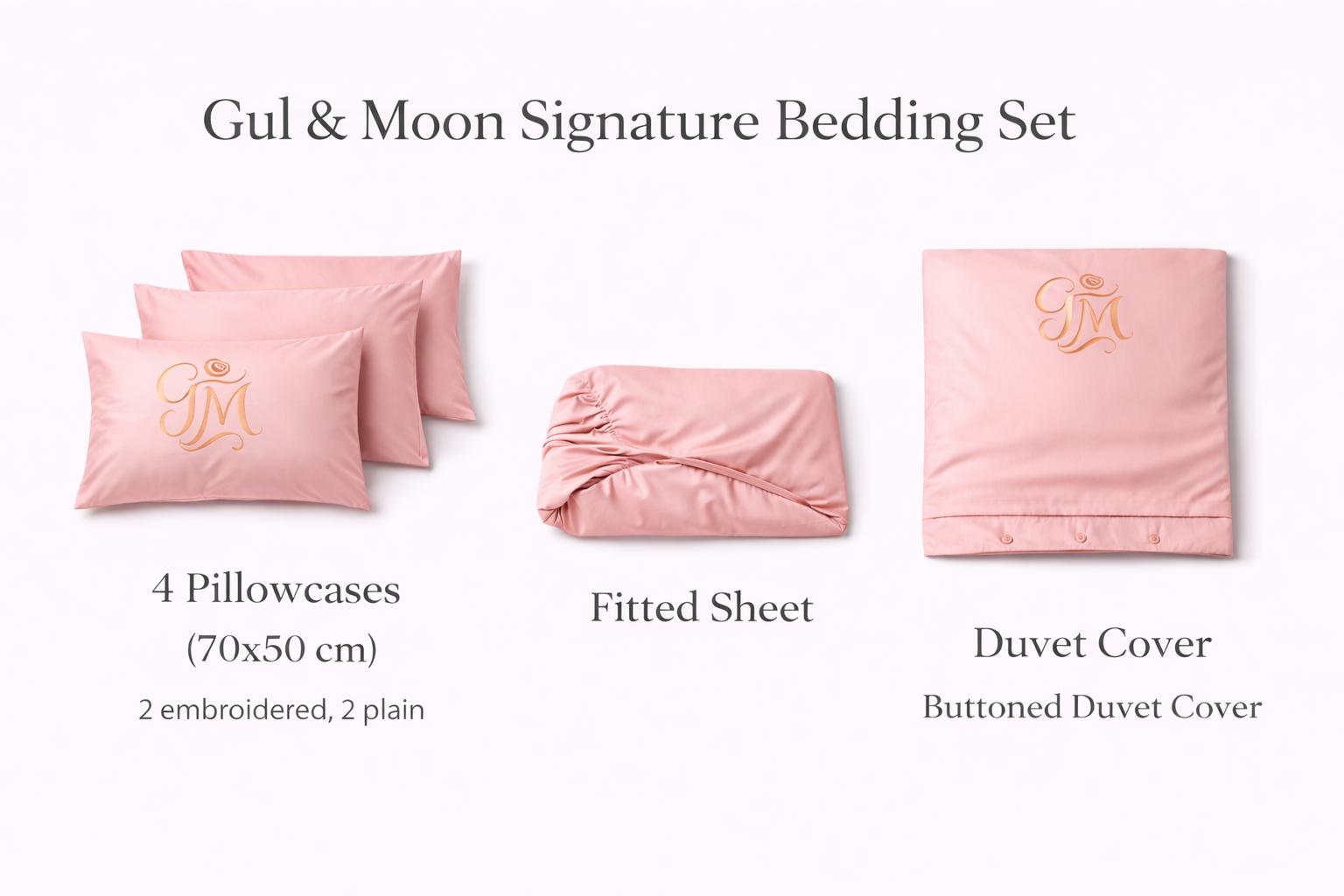 Gul & Moon Signature Bedding Set — Rose Powder
